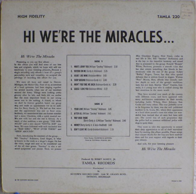 Tamla 220B - Miracles