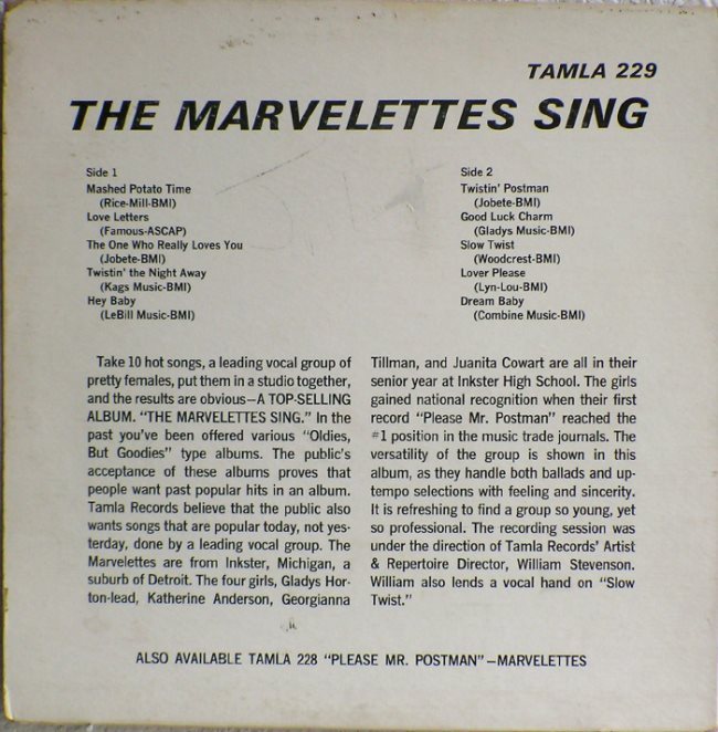 Tamla 229B - Marvelettes